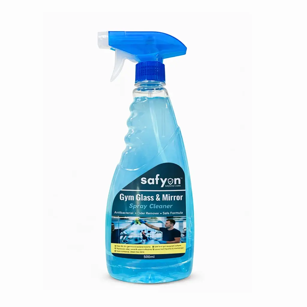 Safyon Gym Glasses & Mirror Cleaner 500ml – Anti-Bacterial, Streak-Free Surface Sanitizer